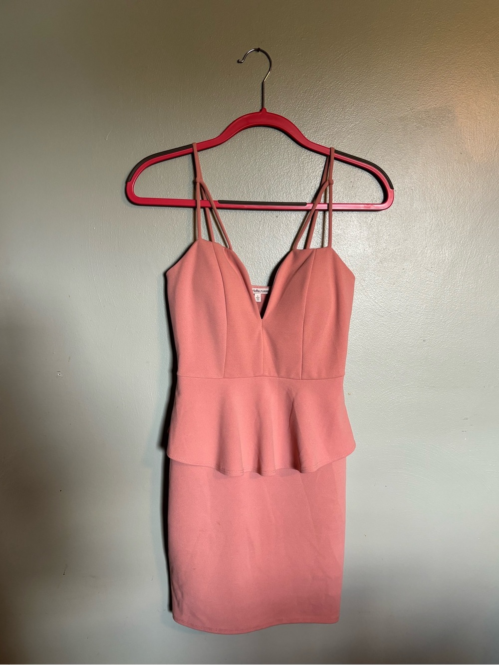 Charlotte Russe Dusty Rose Peplum Bodycon Mini Dress